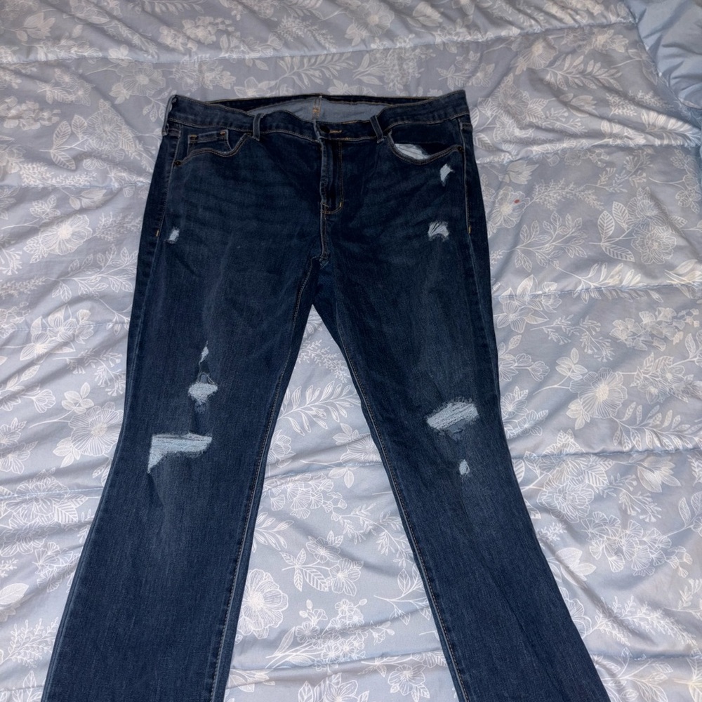 Old Navy Mid-Rise Power Slim Straight Jeans (Size 16 LONG)